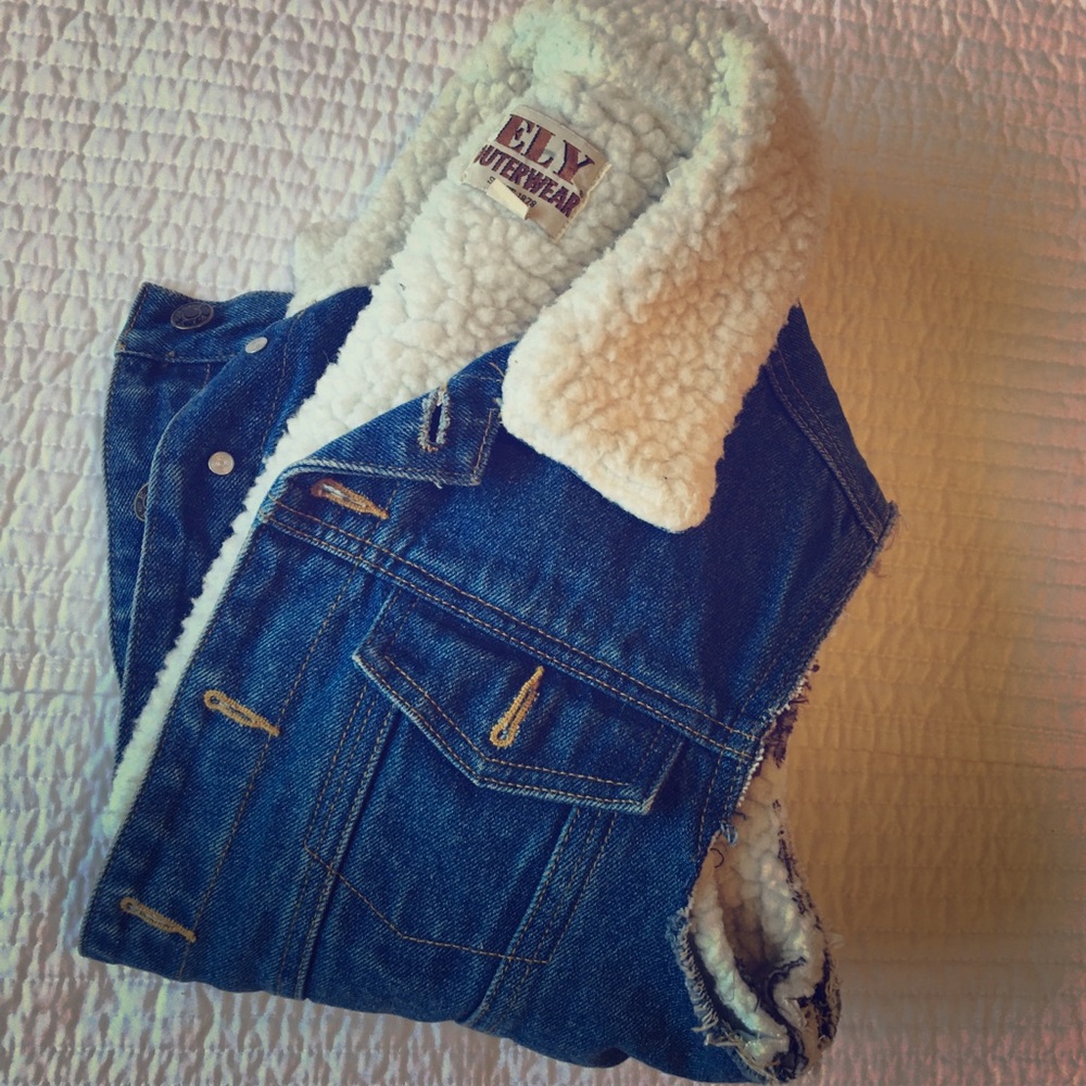 Vintage Sherpa bomber cropped vest